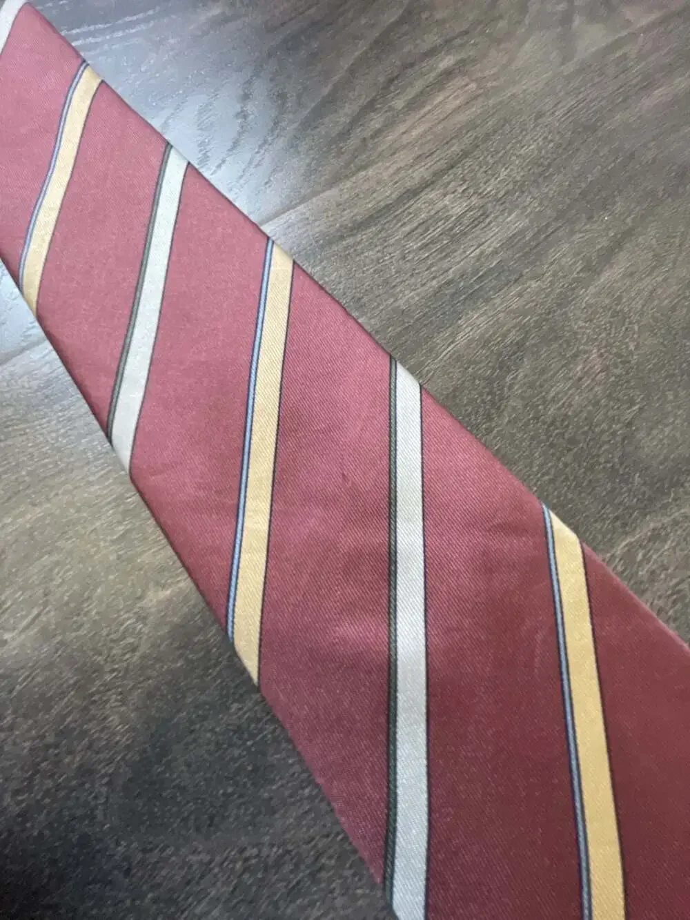 Christian Dior Vintage Burgundy Striped All Silk Necktie